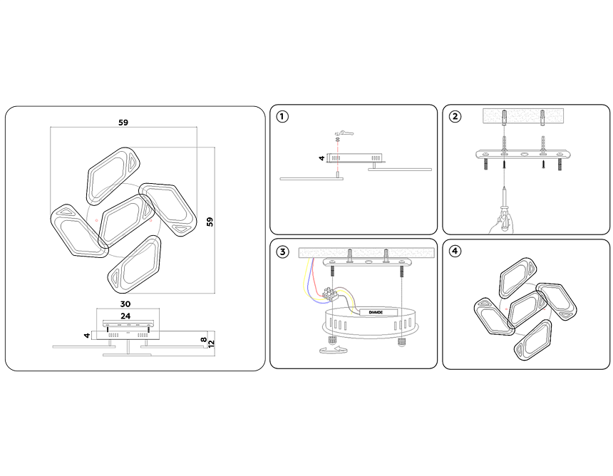 FA587/5 WH белый 113W 590*590*120 (ПДУ РАДИО 2.4G)